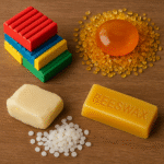 Polymer clay, resin, wax and beeswax.