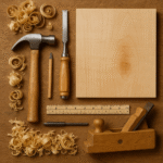 Supplies used in woodworking.